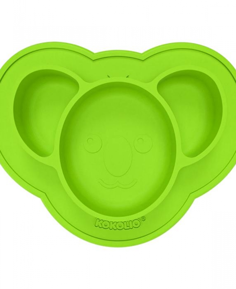Koala silikoninė limpanti lėkštė žalia