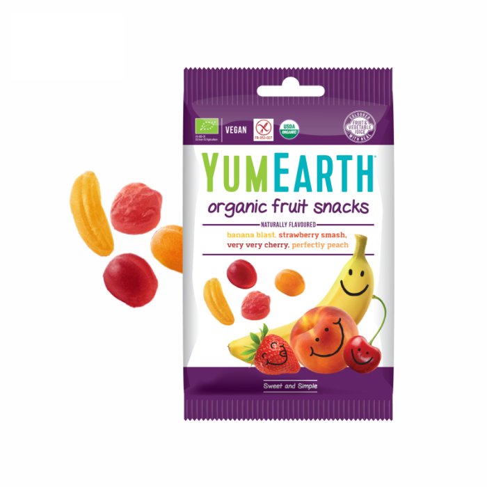 Ekologiški YumEarth želės saldainiai, įvairių vaisių ir uogų skonių, 50 g