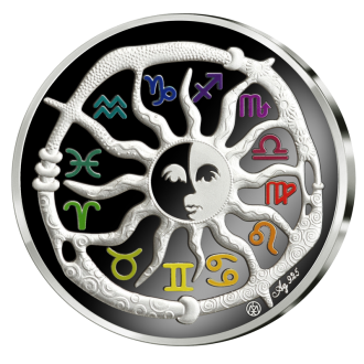 Sidabrinis medalis „Dvyniai” iš serijos „Zodiako ženklai”
