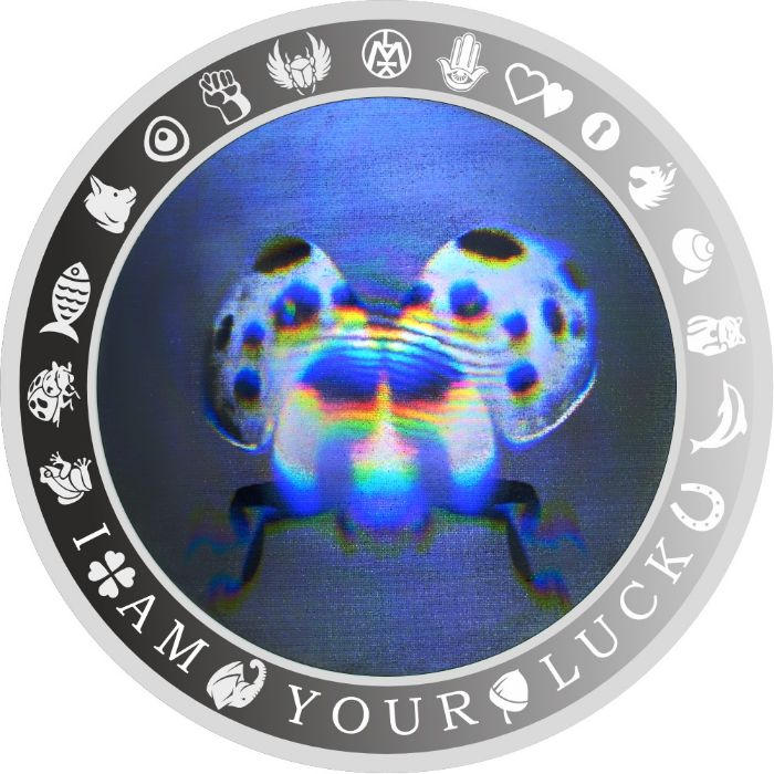 Sidabrinė moneta su 3D holograma „Dievo karvutė”