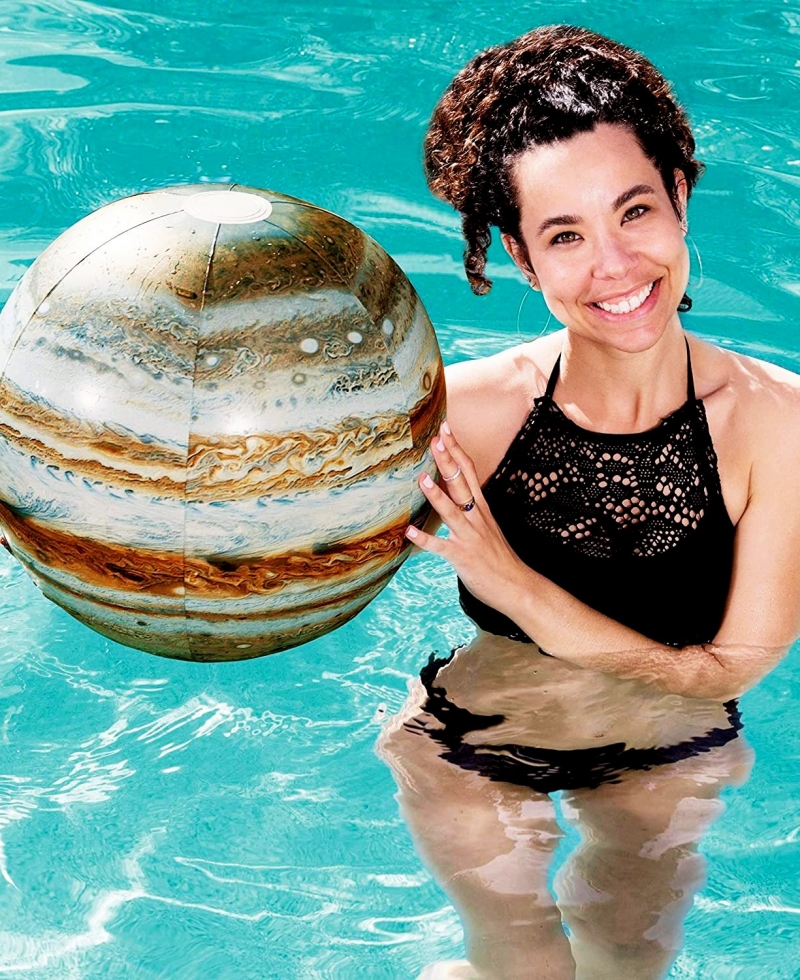 Pripučiamas šviečiantis paplūdimio kamuolys “Jupiteris”, 61 cm