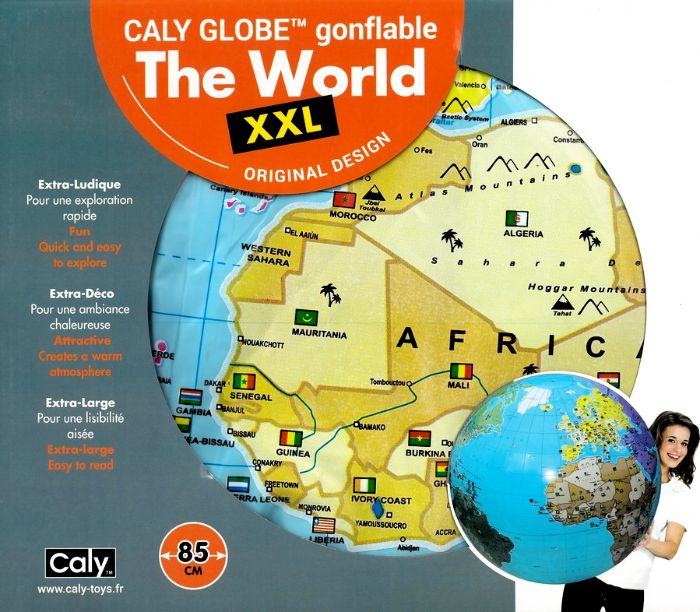Pripučiamas gaublys-kamuolys “Pasaulis XXL” 85 cm, 4+